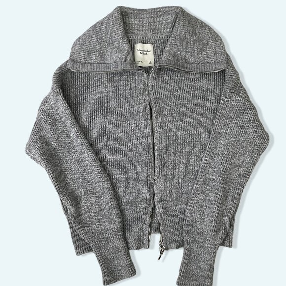 Abercrombie & Fitch Zip-Up Collared Cardigan - Picture 1 of 4